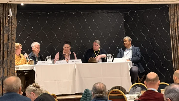 Panel: Space Port Scotland: Gray Mitchell (moderator), Ken MacLeod, EM Reed, Adam Oyabanji, Elaine Gallagher.